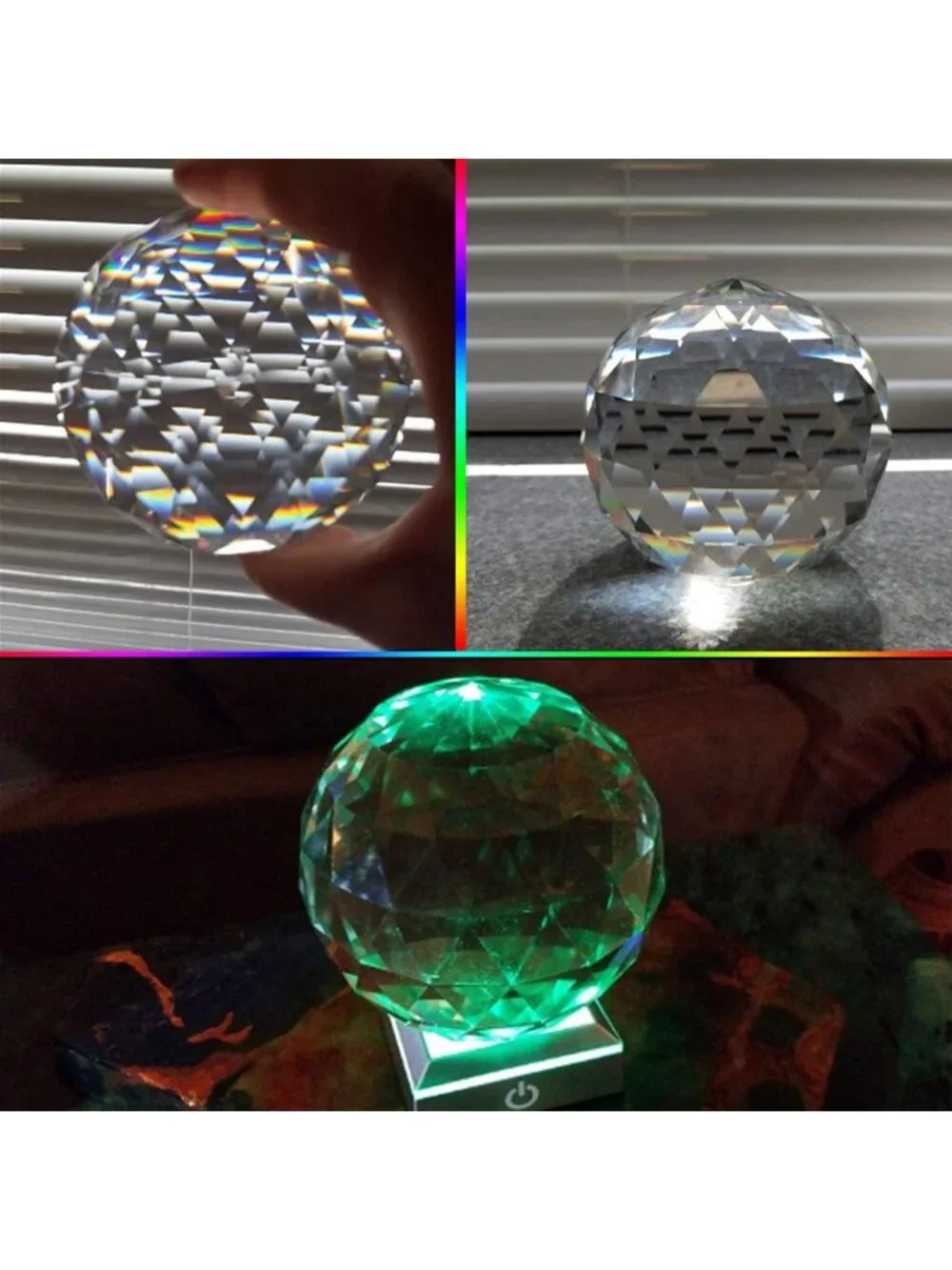 Clear Crystal Ball Prism Suncatcher - Rainbow Maker for Home, Office & Garden